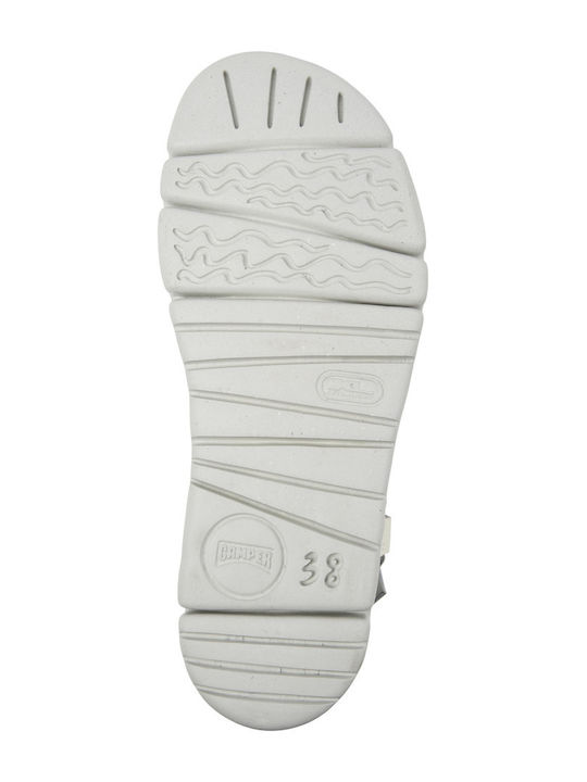 Oruga Up Leather Women's Flat Sandals in White Color