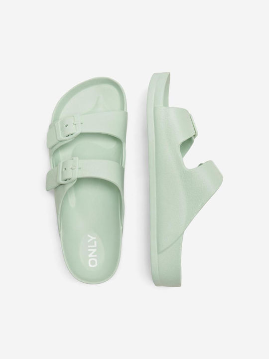 Only Women's Flat Sandals in Green Color