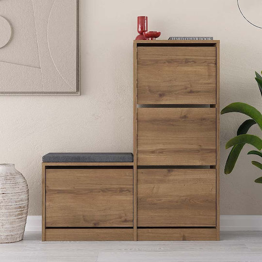 Holz Schuhschrank Dude Open Café 104.8x26x118.5cm