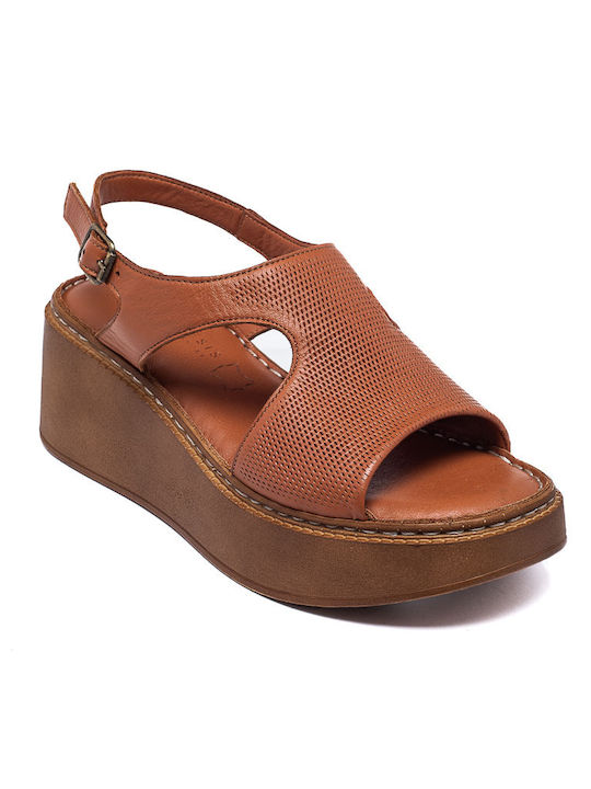 Damenplattformen Tabac Braun