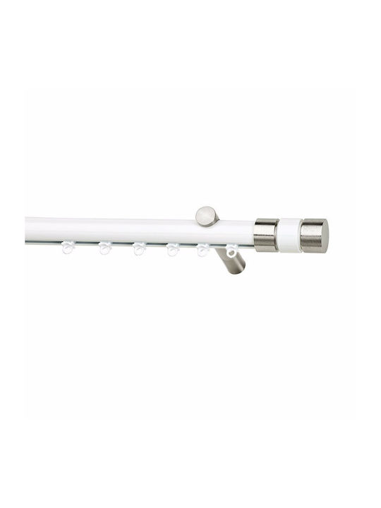 Metallic Curtain Pole Soleil S1 Single Diameter 25mm Length 160cm Nickel Color