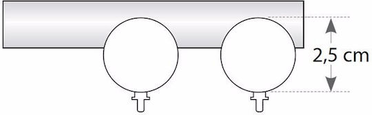Metallisches Vorhangstangen Soleil Tapo Doppel mit der Eisenbahn Φ25mm 240cm Nickel A298800_16666