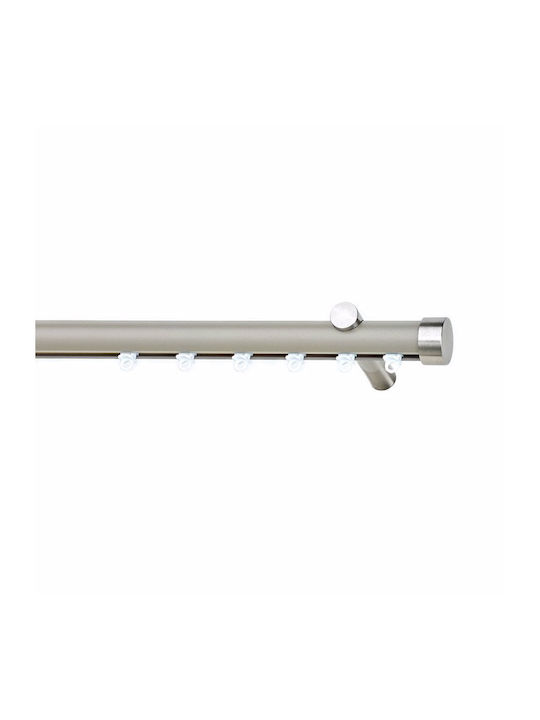 Metallic Curtain Pole Soleil Tapo Double with Rail Diameter 25mm Length 160cm Nickel