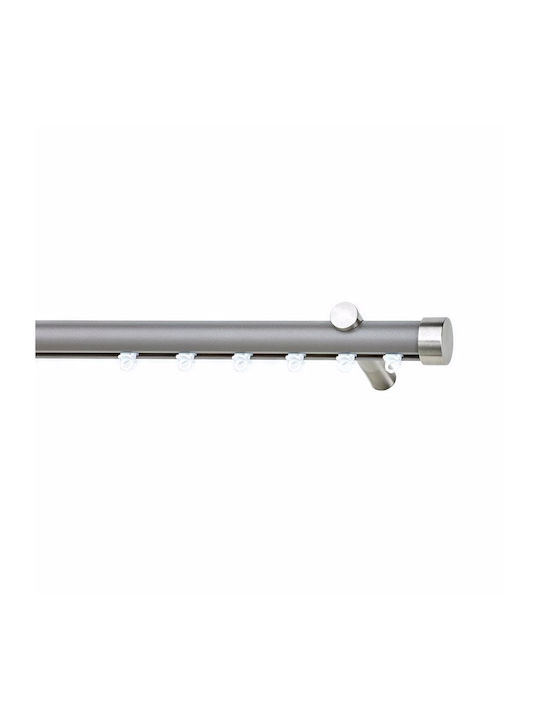 Metallic Curtain Pole Soleil Tapo Single Diameter 25mm Length 160cm Nickel Color 8