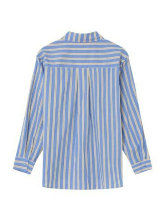 Langärmelig Damen Hemd Blau