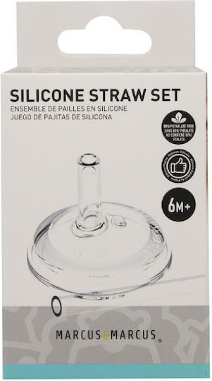 Marcus & Marcus Silicone Baby Replacement Straw for 6+ months White