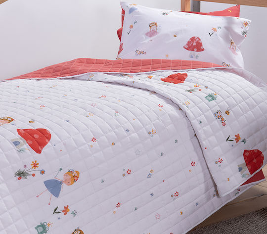 Nef-Nef Homeware Kids Quilt Single Fairy World White 180x240cm