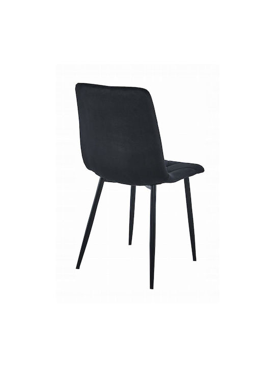 Libra Kitchen Velvet Chair Black 44x40x88.5cm