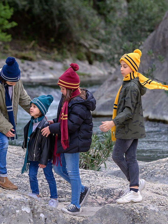 Kids Beanie Set with Scarf Knitted Navy Blue