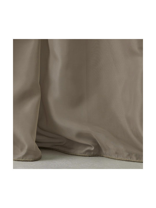 Saray Home Vorhang mit Bleistiftfalten Braun KE 2150 140x280cm