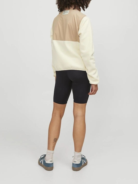 Jack & Jones Fleece Γυναικεία Ζακέτα Off White