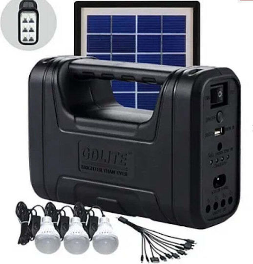 Solares Beleuchtungssystem GD-Lite 8017 mit 3 LED-Lampen + XL-Akku mit hoher Kapazität