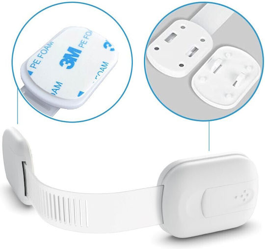 Sipo Cabinet & Drawer Lock with Sticker made of Plastic in White Color 6pcs
