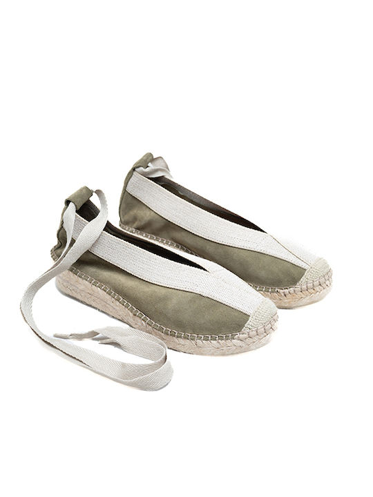 Women's Leather Espadrilles Green