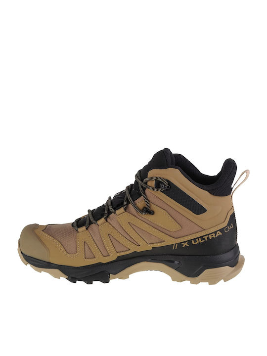 Salomon X Ultra 4 Men's Hiking Waterproof Boots with Gore-Tex Membrane Kelp Black Safari