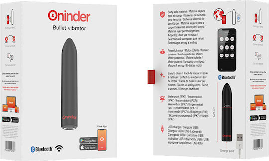 Oninder Mini Δονητής Bullet με Απομακρυσμένο Έλεγχο 8.5cm Μαύρος