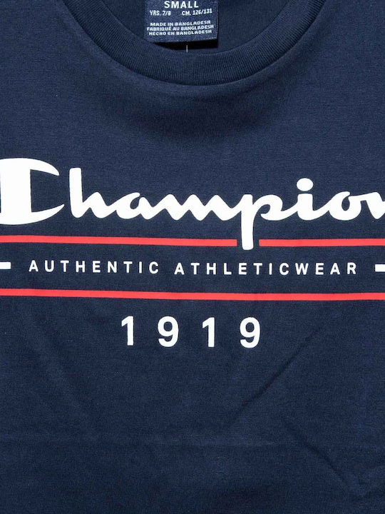 Champion Παιδικό T-shirt Κοντομάνικο Μπλε Crewneck