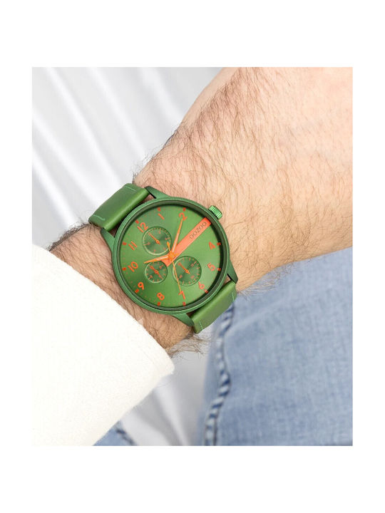 Oozoo Timepieces Uhr Batterie mit Grün Lederarmband