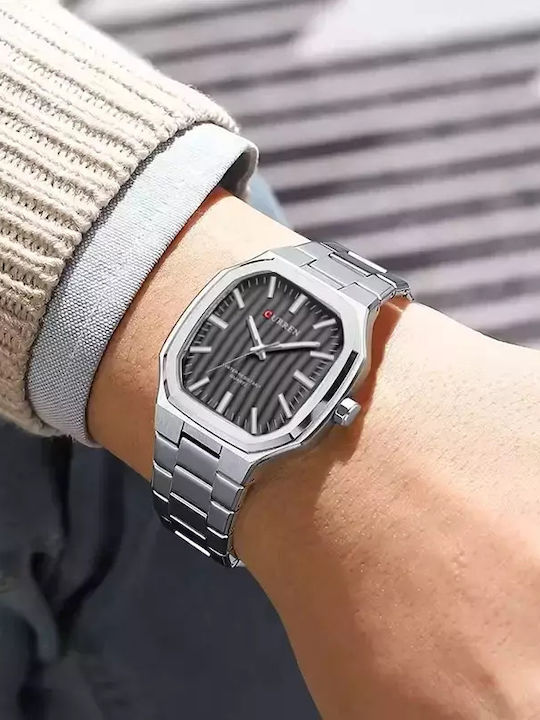 Curren Men's Watch 37mm Battery with Black Metal Bracelet