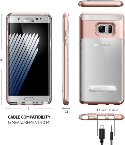 Spigen Crystal Hybrid Umschlag Rückseite Metallisch Magnetisch Gold (Galaxy Note 7)