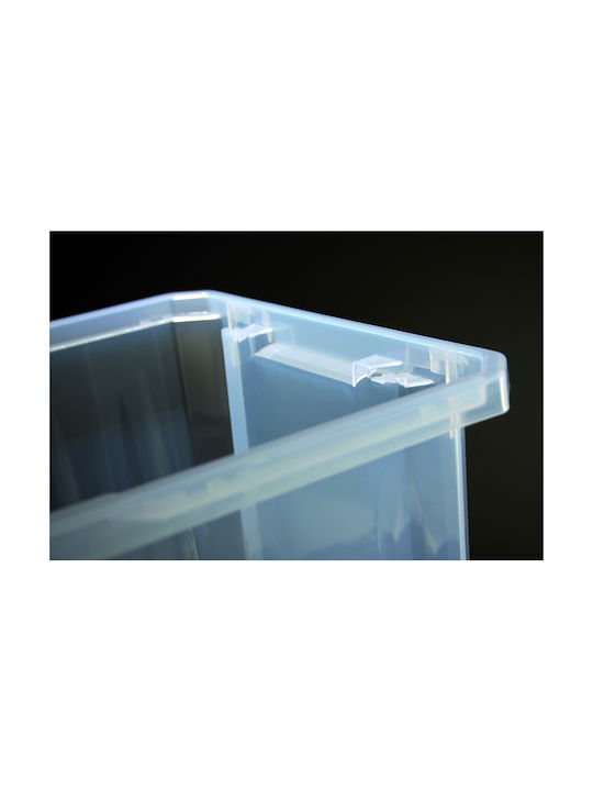 Prosperplast Plastic Cutie de Depozitare cu Roți și Capac Alb 45lt 1buc