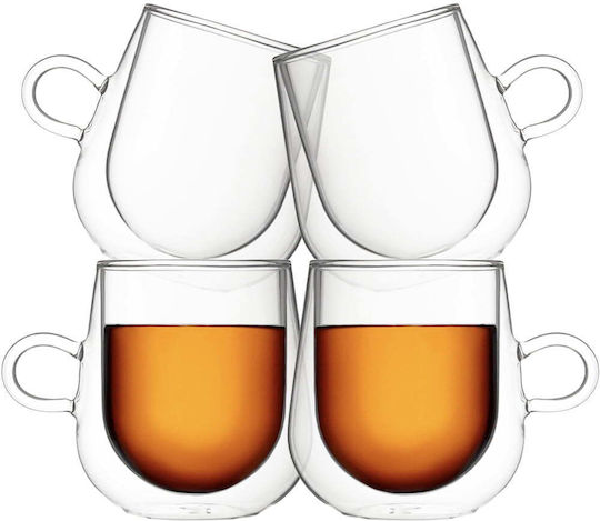Quasar Mug Glass Transparent 250ml 4pcs