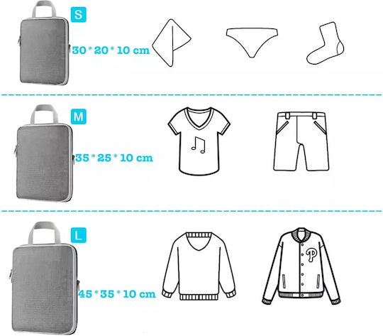 Quasar Luggage Organizer Covers Органайзер за кола Сив 6бр