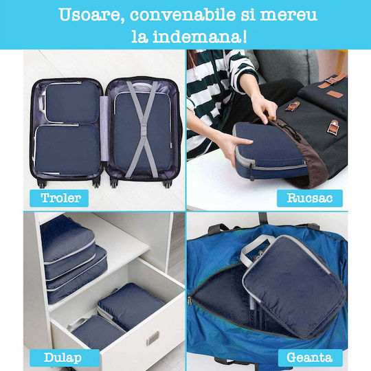 Quasar Luggage Organizer Covers Θήκη Οργάνωσης Μπλε 6τμχ