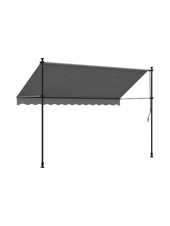 vidaXL Terrace Wall Tent Gray 3x1.5cm