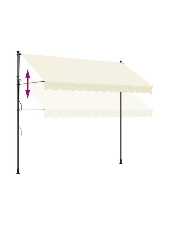 vidaXL Terrace Wall Tent Beige 3x1.5cm