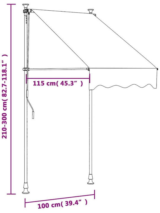 vidaXL Terrace Wall Tent Beige 1x1.5cm