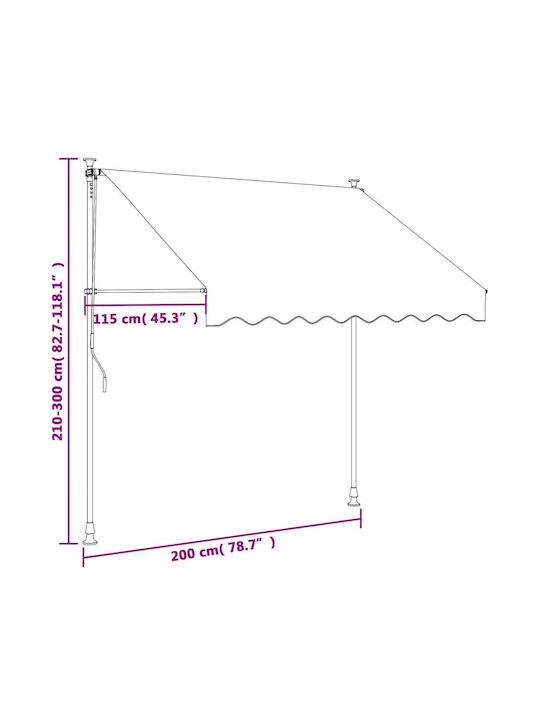 vidaXL Τέντα Βεράντας Μπεζ 2x1.5m