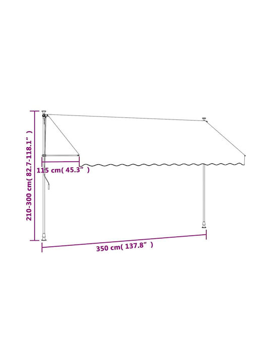 vidaXL Terrace Wall Tent Beige 3.5x1.5cm