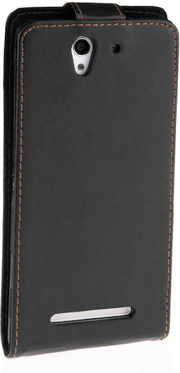 YouSave Accessories Leather-Effect Flip Case Black (Xperia C3) Книга Черен (Realme C3)