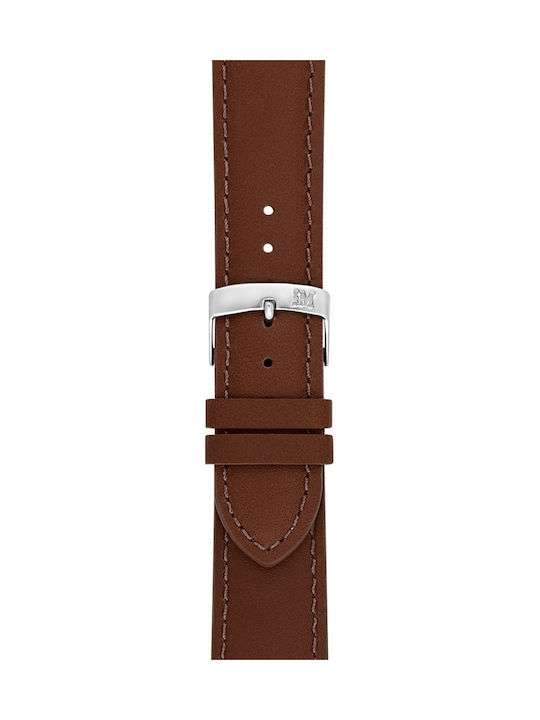 Morellato Grafic Watch Strap 14-12mm Light Brown Leather Silver Hardware A01x0969087037cr14