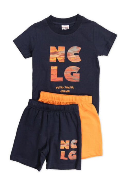 New College Kids Set with Shorts Summer 2pcs Blue