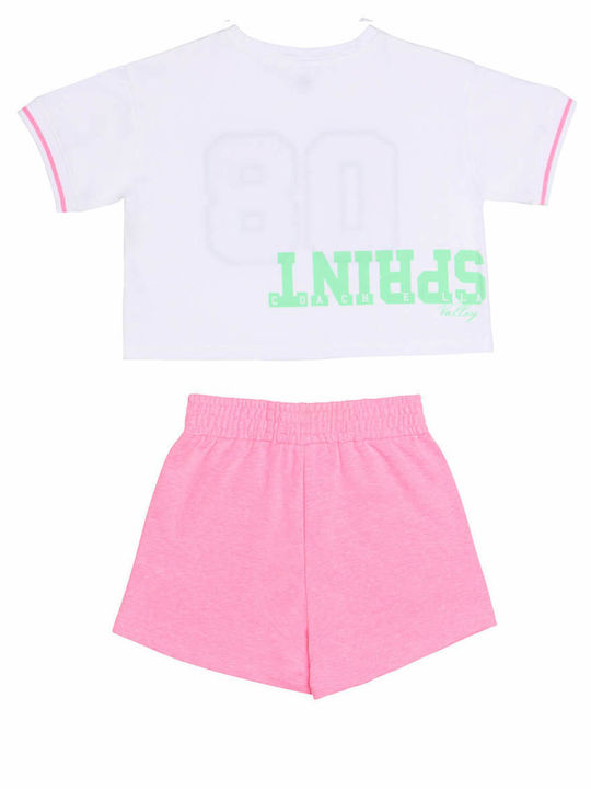 Sprint Kids Set with Shorts Summer 2pcs Pink Fluo