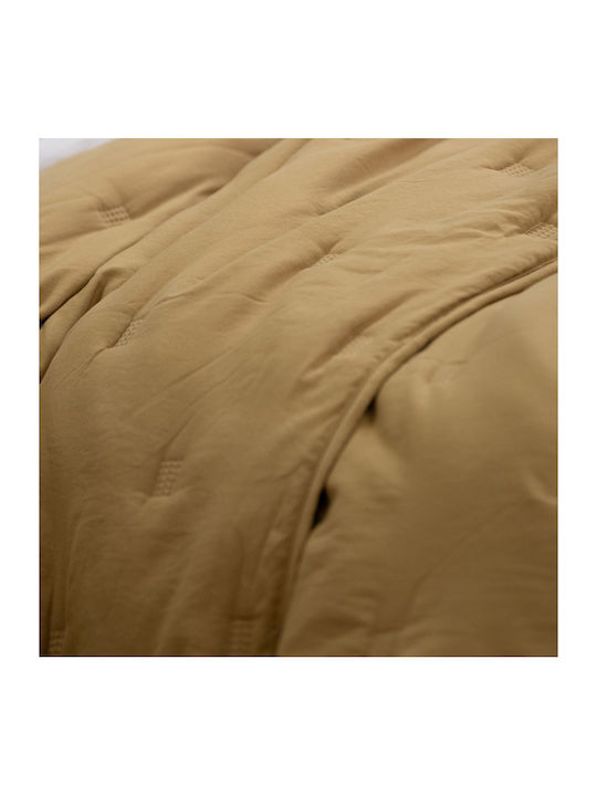 Nef-Nef Homeware Marven Κουβερλί Υπέρδιπλο Microfiber Honey 230x240cm