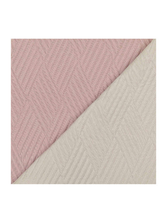 Borea Diamond Tagesdecke Einzelbett aus Polyester Light Grey-Grey 160x240cm