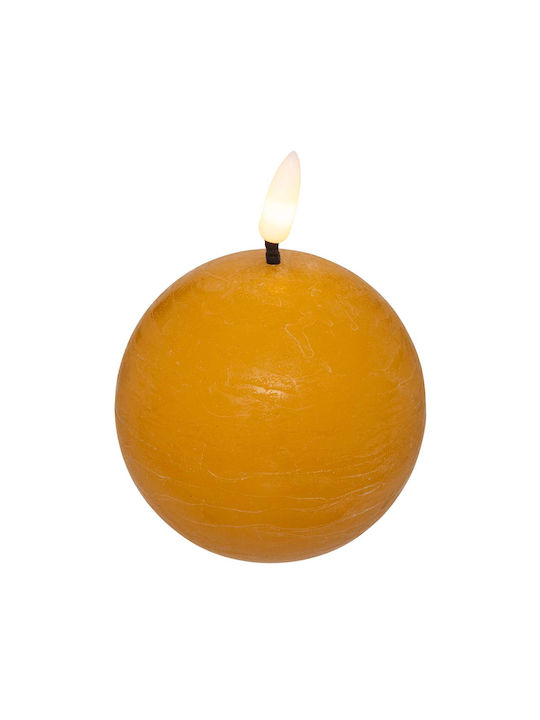 Atmosphera Decorative Lighting Molia Yell Ball LED Warm White Wax Polish 8x8x9.5cm