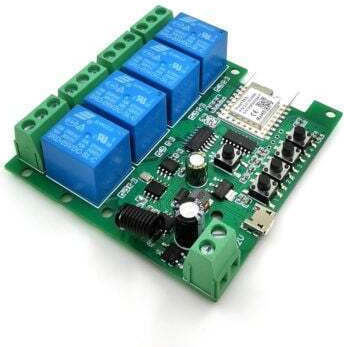Smartwise 5v-32v 4 Gang Dry Contact Momentary Switch Zigbee + Rf Smart Relay Switch
