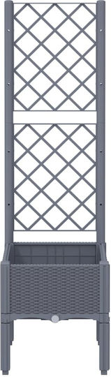 vidaXL Ζαρντινιέρα Πλαστική Γκρι 40x40x142εκ.