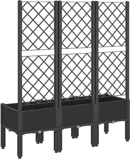 vidaXL Planter Box Plastic Negru 120x40x142cm.