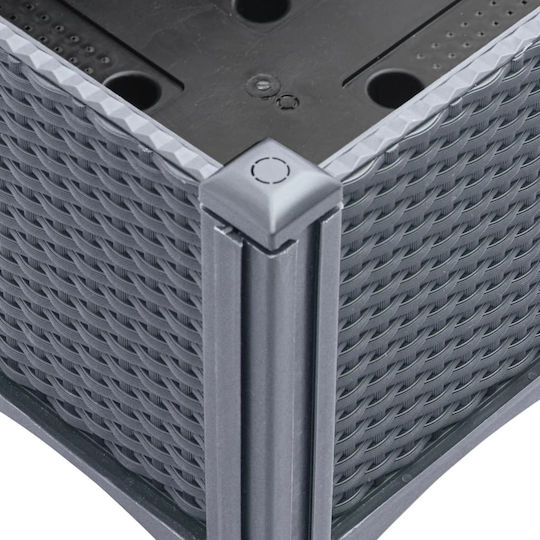 vidaXL Ζαρντινιέρα Πλαστική Γκρι 40x40x142εκ.