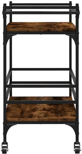 vidaXL vidaXL Lebensmittelregal Hölzernes 3 Ebenen Braun 82x40x78.5cm