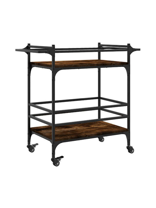 vidaXL Wooden Kitchen Trolley 3 Tiers Brown 82x40x78.5cm