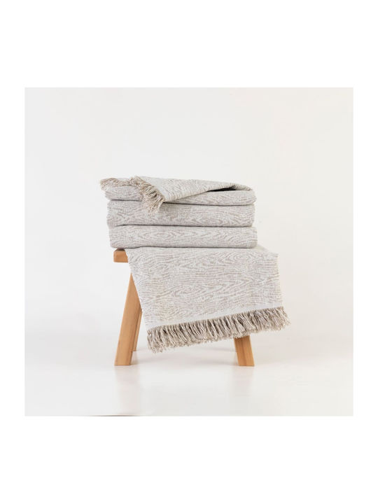 Borea Three-Seater Sofa Throw Forest 180x300cm Ecru