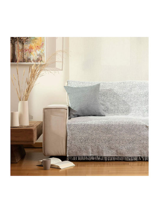 Borea Three-Seater Sofa Throw Forest 180x300cm Ecru