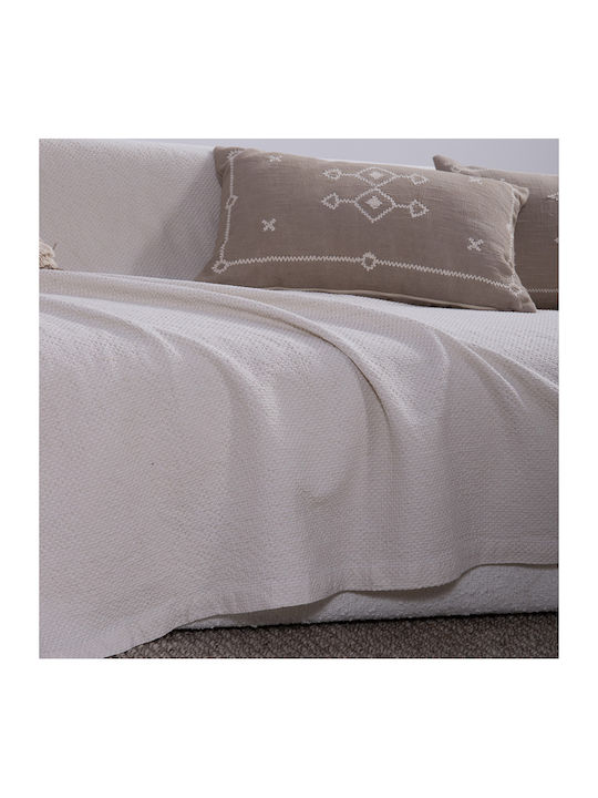 Nef-Nef Homeware Betty Ριχτάρι Τριθέσιου Καναπέ Ζακάρ 180x300εκ. Ecru