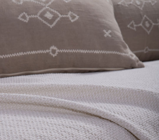 Nef-Nef Homeware Betty Ριχτάρι Διθέσιου Καναπέ Ζακάρ 180x250εκ. Ecru